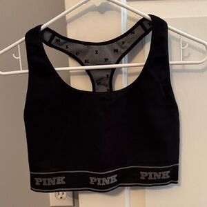 PINK Victoria's Secret Black and Gray Sports Bra